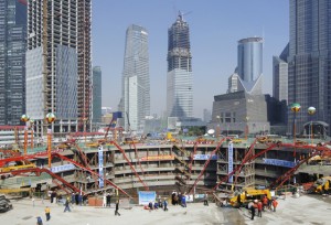 Прием бетона на ростверк Шанхайской Башни